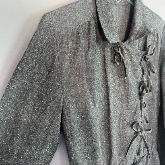 Chelsea Mak Admiralty Jumpsuit Gray Tie-Front Utility Sz S - Picture 5 of 7